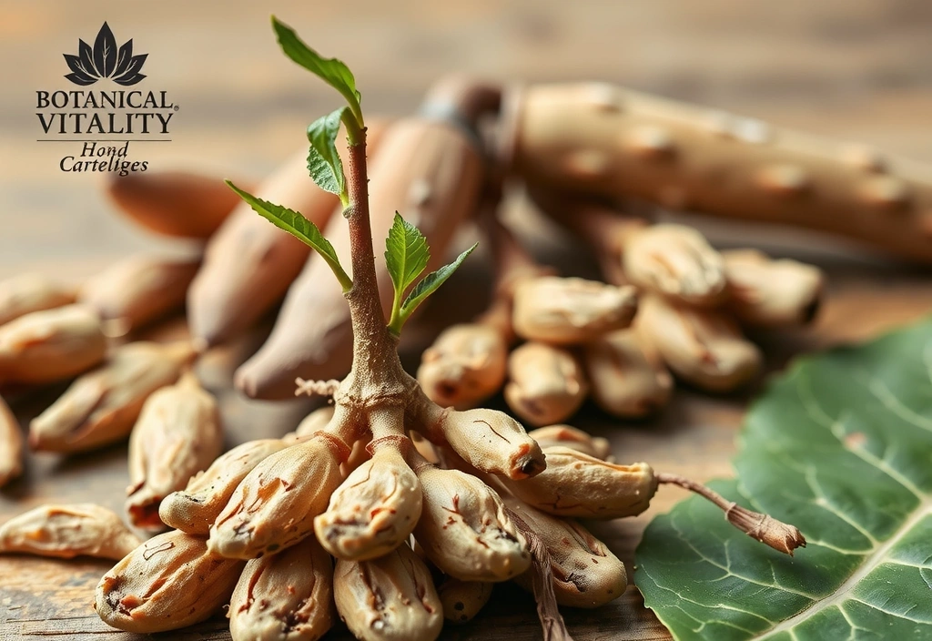 Ashwagandha plant with roots